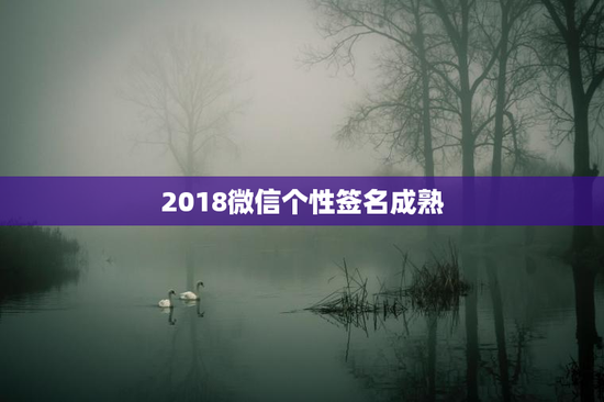 2018微信个性签名成熟