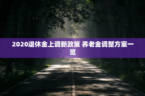 2020退休金上调新政策 养老金调整方案一览