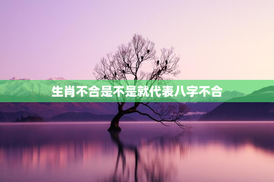 生肖不合是不是就代表八字不合，生肖不合八字合怎么样