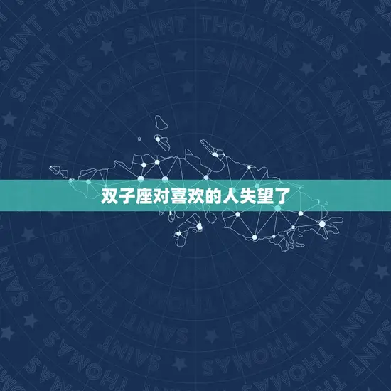 双子座对喜欢的人失望了