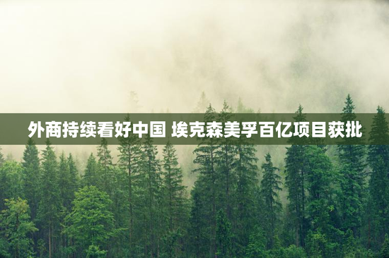 外商持续看好中国 埃克森美孚百亿项目获批