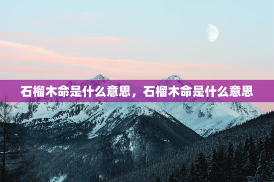 石榴木命是什么意思，石榴木命是什么意思