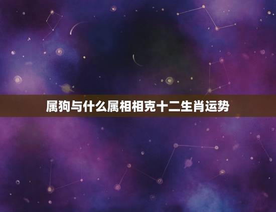 属狗与什么属相相克十二生肖运势(介绍相克属相对狗的影响)