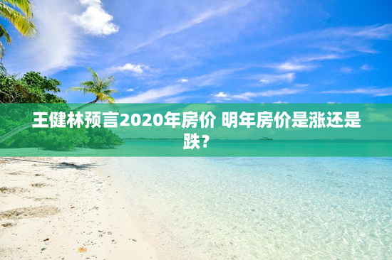王健林预言2020年房价 明年房价是涨还是跌？