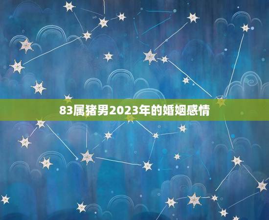 83属猪男2023年的婚姻感情(未来婚姻前景如何)