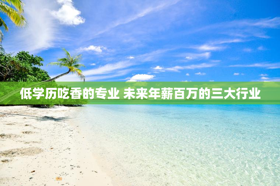 低学历吃香的专业 未来年薪百万的三大行业