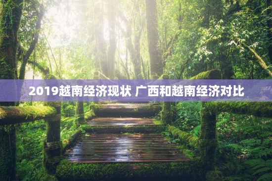 2019越南经济现状 广西和越南经济对比