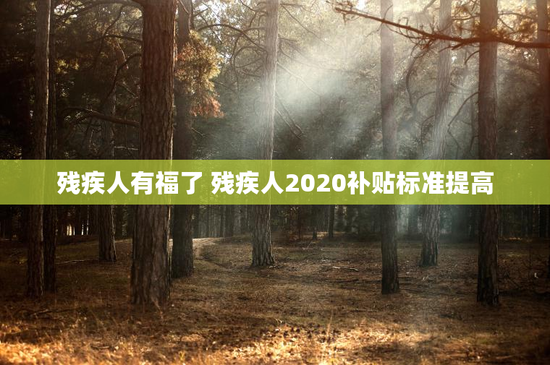 残疾人有福了 残疾人2020补贴标准提高