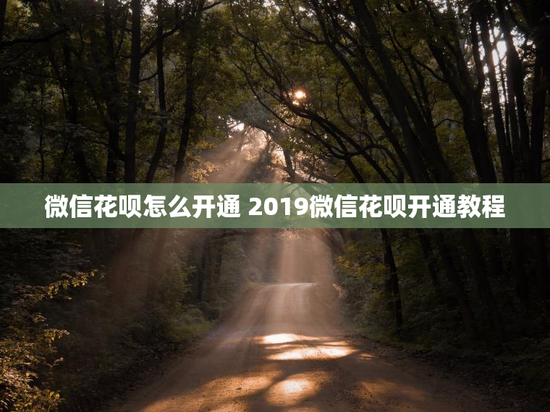 微信花呗怎么开通 2019微信花呗开通教程