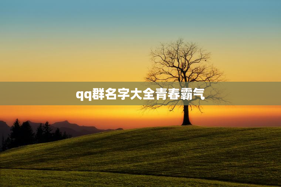 qq群名字大全青春霸气