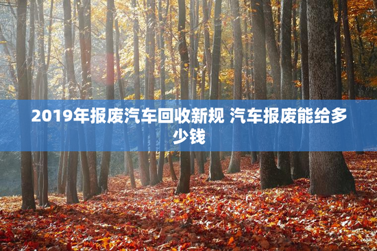 2019年报废汽车回收新规 汽车报废能给多少钱