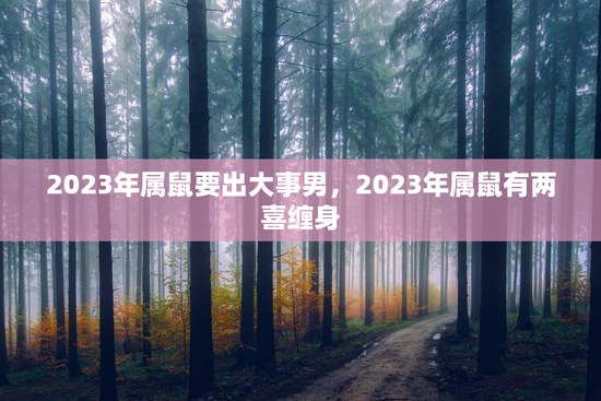 2023年属鼠要出大事男，2023年属鼠有两喜缠身