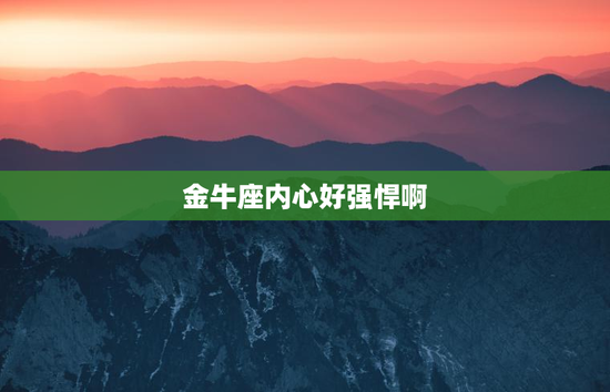 金牛座内心好强悍啊