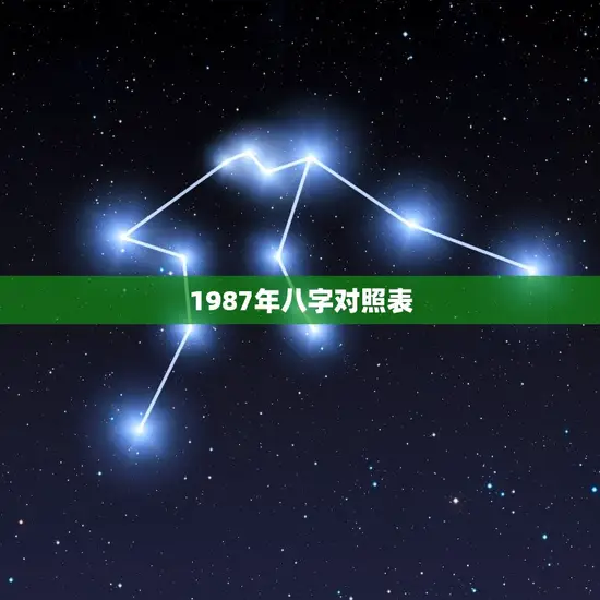 1987年八字对照表