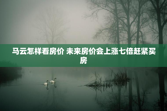 马云怎样看房价 未来房价会上涨七倍赶紧买房