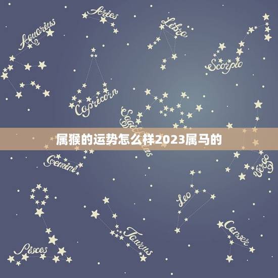 属猴的运势怎么样2023属马的(猴马相互促运势旺盛迎新年)
