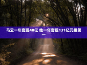 马云一年套现40亿 他一年套现131亿元排第一