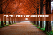 个体户怎么交社保 个体户和公司交社保的区别