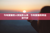 今年属猪的人财运怎么样，今年属猪的财运好不好