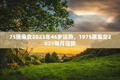 75属兔女2023年46岁运势，1975属兔女2023每月运势