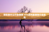 现在做什么行业赚钱 十大暴利最赚钱行业排名
