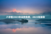 八字看2023年运势免费，2023年算命