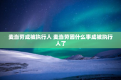 麦当劳成被执行人 麦当劳因什么事成被执行人了