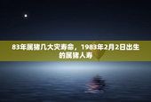 83年属猪几大灾寿命，1983年2月2日出生的属猪人寿