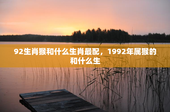 92生肖猴和什么生肖最配，1992年属猴的和什么生