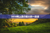 2018网上流行很火的一段话