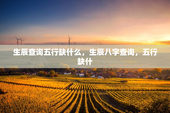 生辰查询五行缺什么，生辰八字查询，五行缺什