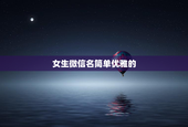 女生微信名简单优雅的