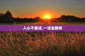 人心不能试,一试全剧终