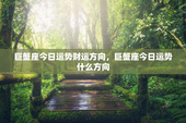 巨蟹座今日运势财运方向，巨蟹座今日运势什么方向