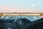 做什么生意有前景 2020年这些生意能赚钱