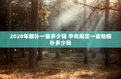 2020年粮补一亩多少钱 中央规定一亩地粮补多少钱