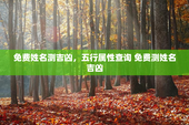 免费姓名测吉凶，五行属性查询 免费测姓名吉凶