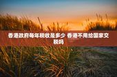 香港政府每年税收是多少 香港不用给国家交税吗