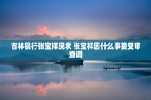 吉林银行张宝祥现状 张宝祥因什么事接受审查调
