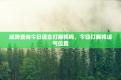 运势查询今日适合打麻将吗，今日打麻将运气位置