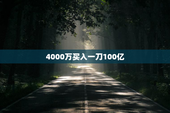 4000万买入一刀100亿