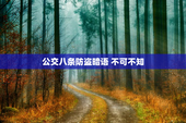 公交八条防盗暗语 不可不知