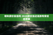 明年房价会涨吗 2020房价涨还是跌专家给出答案