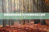 辅警最新改革消息 2020年辅警会涨工资吗？