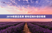 2019年拆迁名单 明年征地补偿价格表
