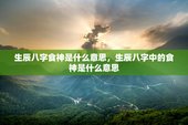 生辰八字食神是什么意思，生辰八字中的食神是什么意思