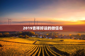 2019吉祥好运的微信名