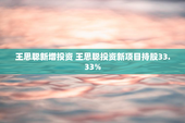 王思聪新增投资 王思聪投资新项目持股33.33%