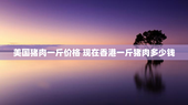 美国猪肉一斤价格 现在香港一斤猪肉多少钱