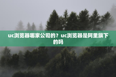 uc浏览器哪家公司的？uc浏览器是阿里旗下的吗